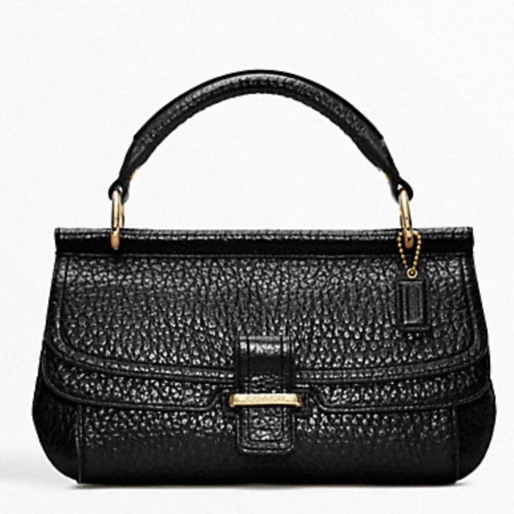 Coach Madison Textured Black Leather Bag